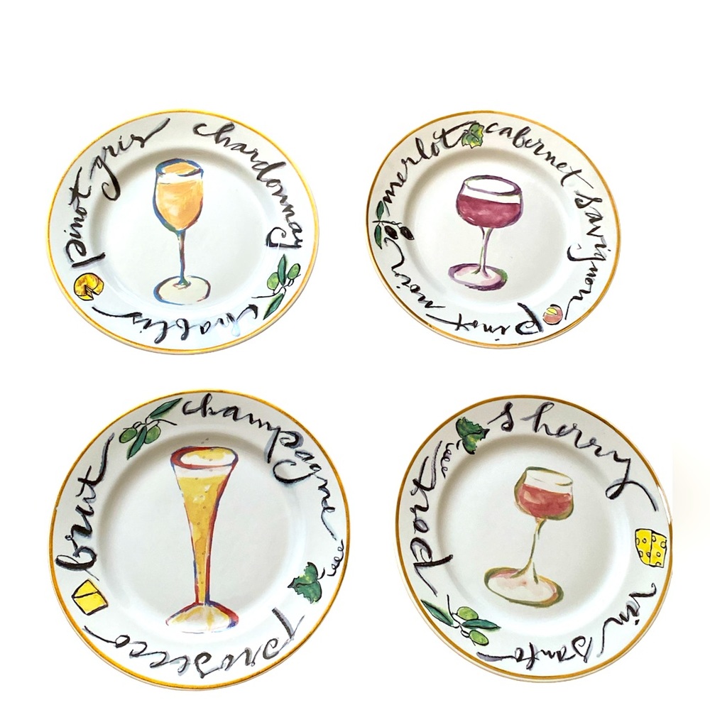 4 rare vintage Rosanna Made in Italy salad/appetizer plates